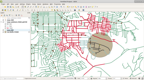 Coloring Walkshed by distance